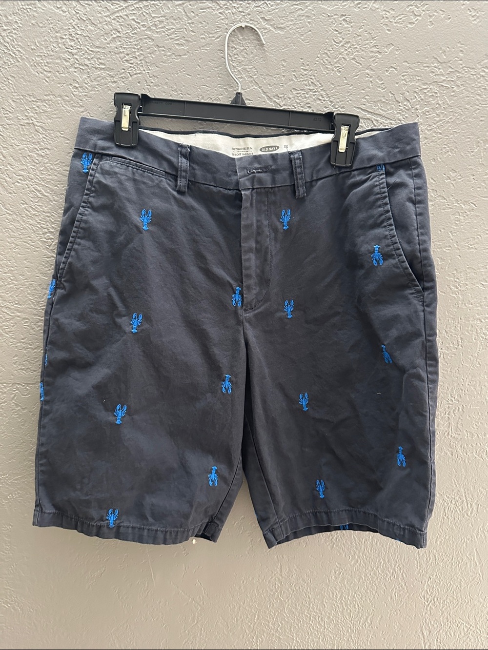 Old Navy Navy Shorts with Blue Embroidered Motif